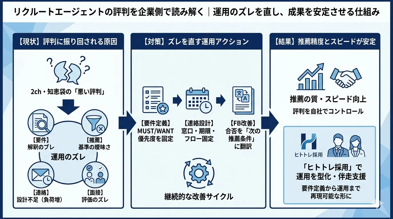 リクルートエージェントの評判を企業側で読み解く：失敗しない見極めと 