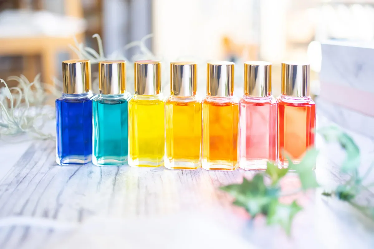 カラーセラピーオイルボトル センセーションカラーセラピーボトル10本 テキスト付き
