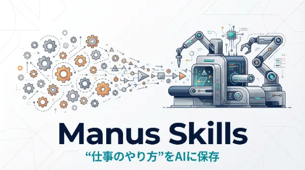 「Manus Skills」徹底解説 | 仕事のやり方を“保存”して業務を効率化しよう