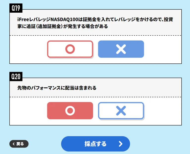 iFreeレバレッジNASDAQ100理解度チェッククイズ