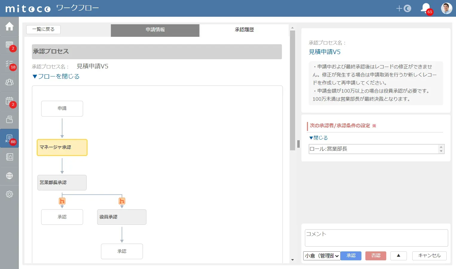 mitoco ワークフロー