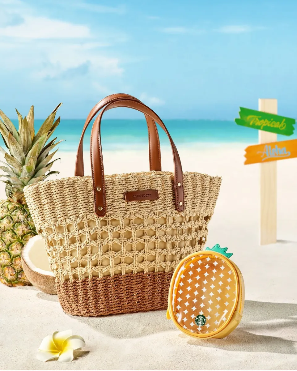 【韓国スタバ】2025夏★Sunset Summer Weekend Bag 最新🌺韓国スタバ タンブラー2025】サマーMD第2弾が発売決定！7
