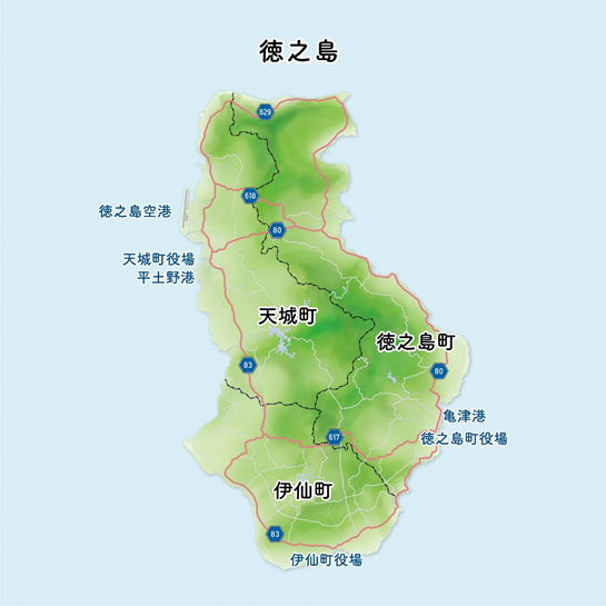 徳之島の地図