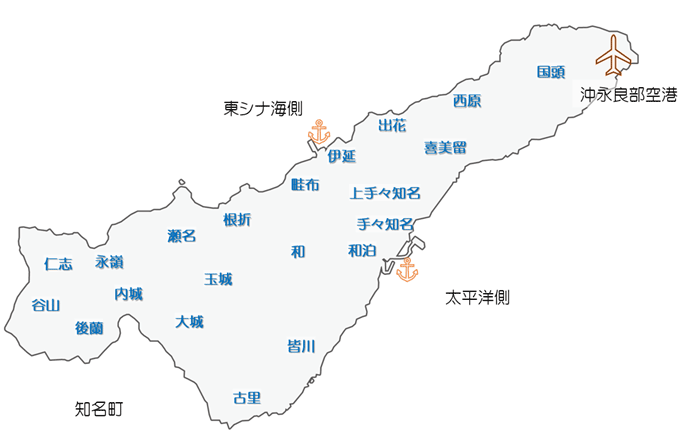 和泊町の集落配置