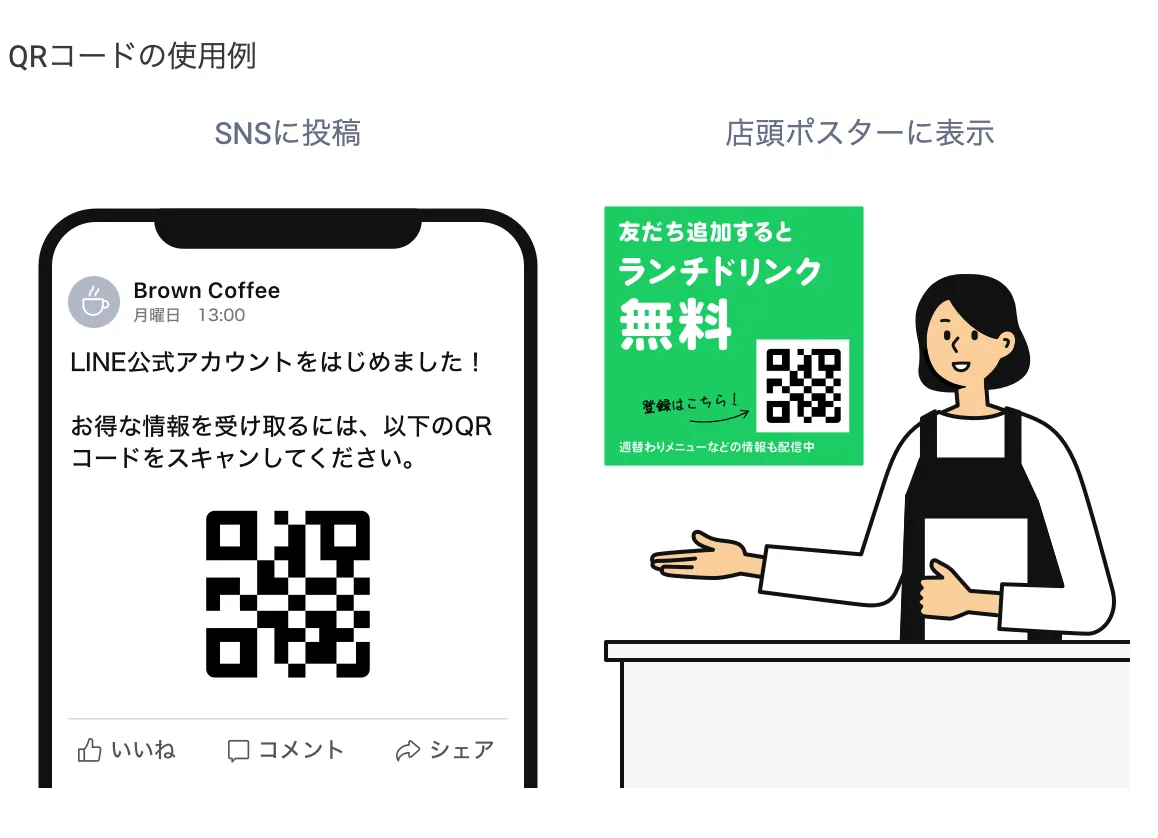 QRコード クーポン配布 使用例