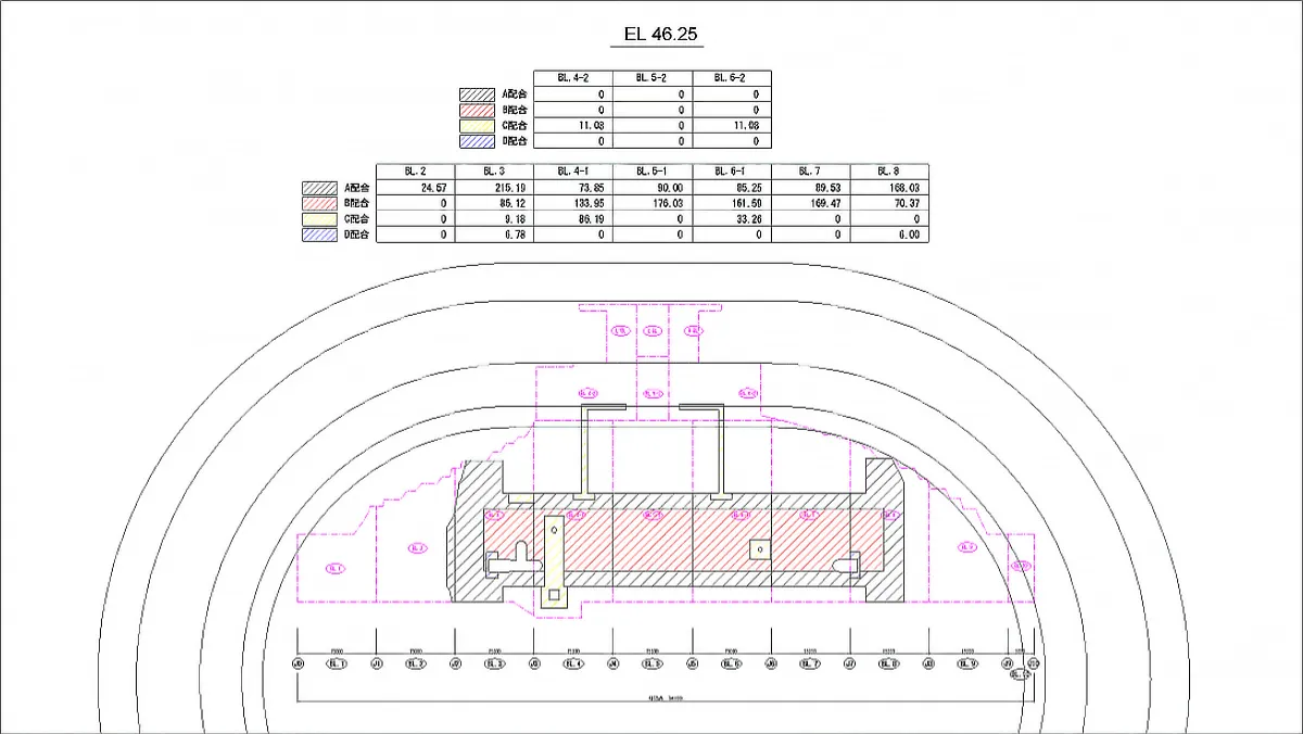 （３）2DCADに面積などを追記して作図した例（AutoCAD）