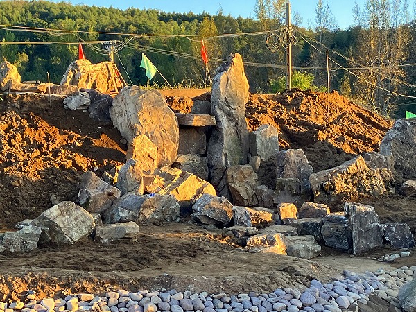 夕陽をあびた大瀧