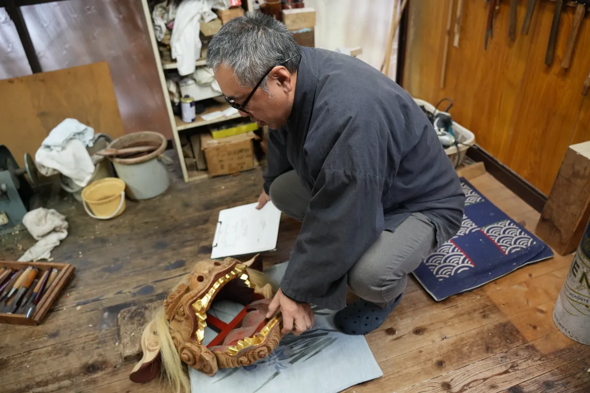 獅子頭 伝統工芸 本物 時代物 面 石川縣立歷史博物館