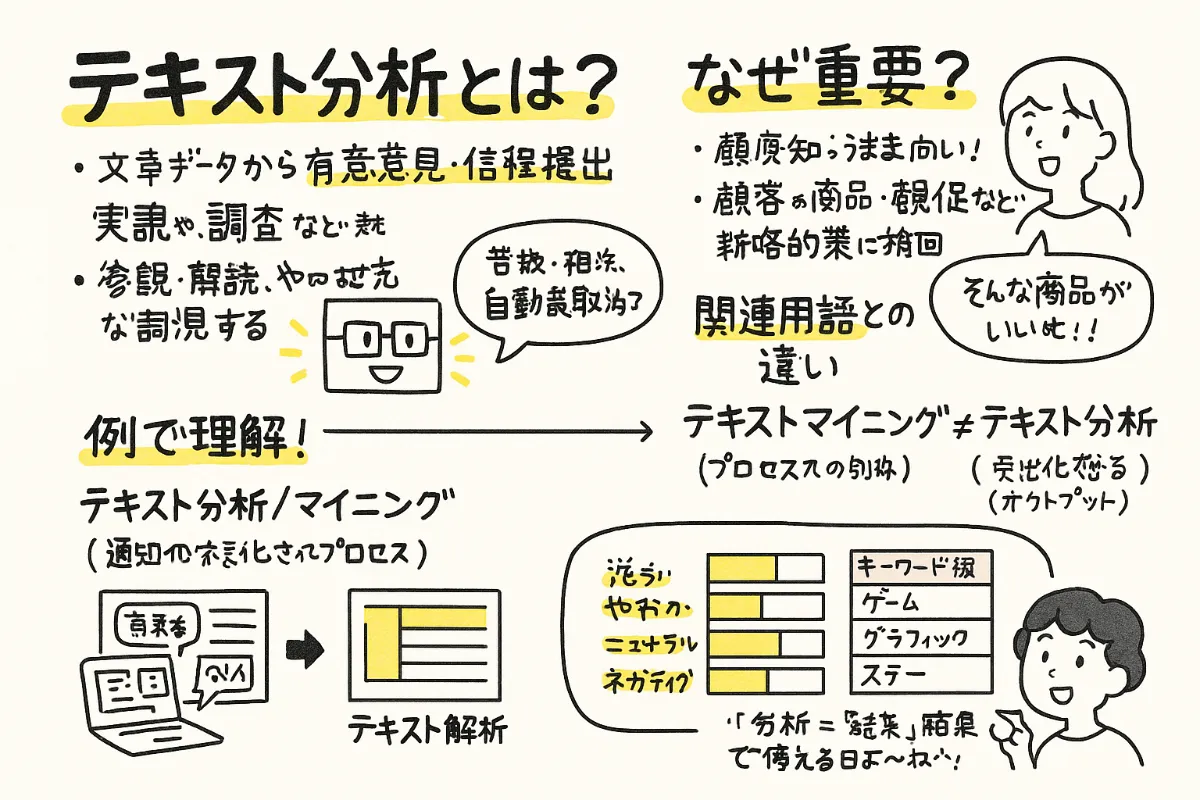 テキスト分析とは？基本から活用方法まで初心者にもわかりやすく解説【2025年最新版】