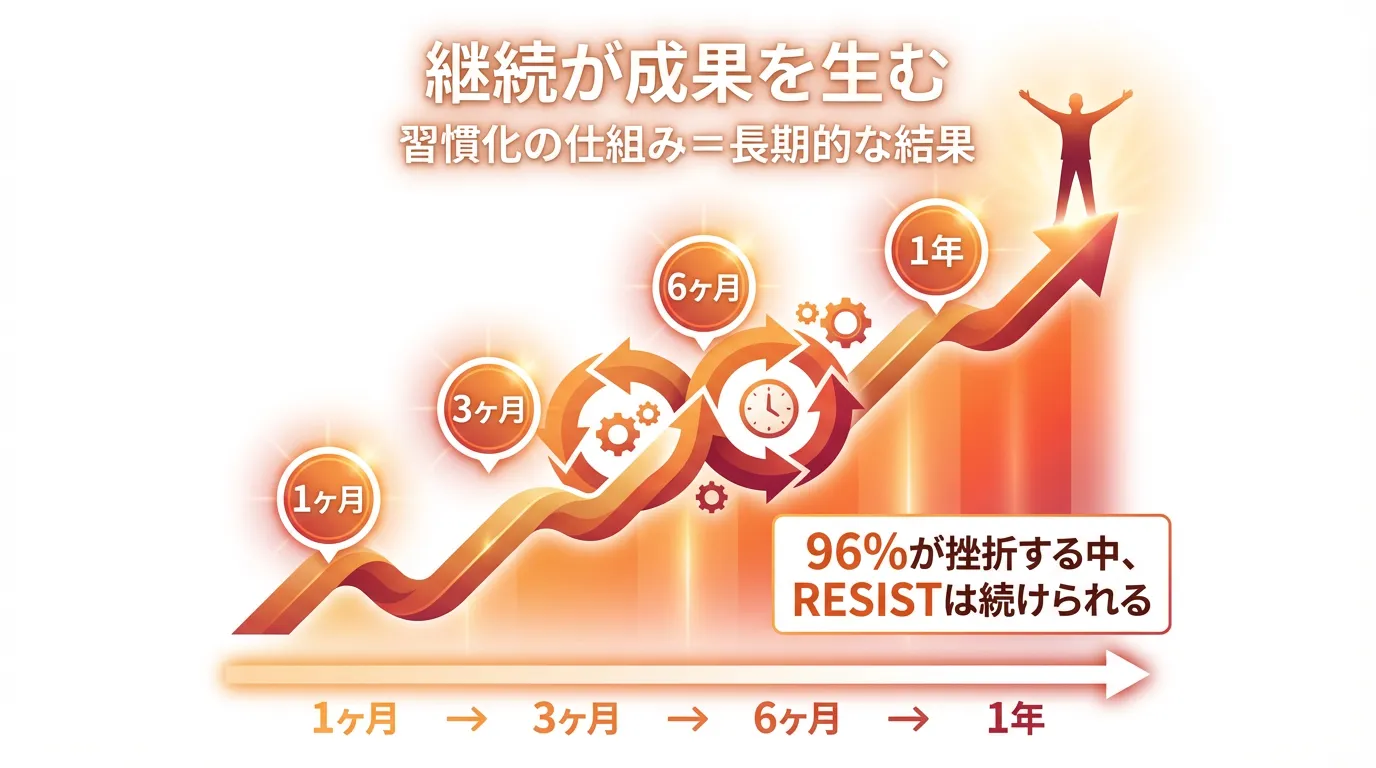 継続が成果を生む習慣化の仕組みと成長グラフ