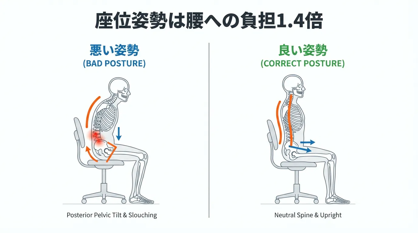 デスクワークの姿勢と腰痛の関係