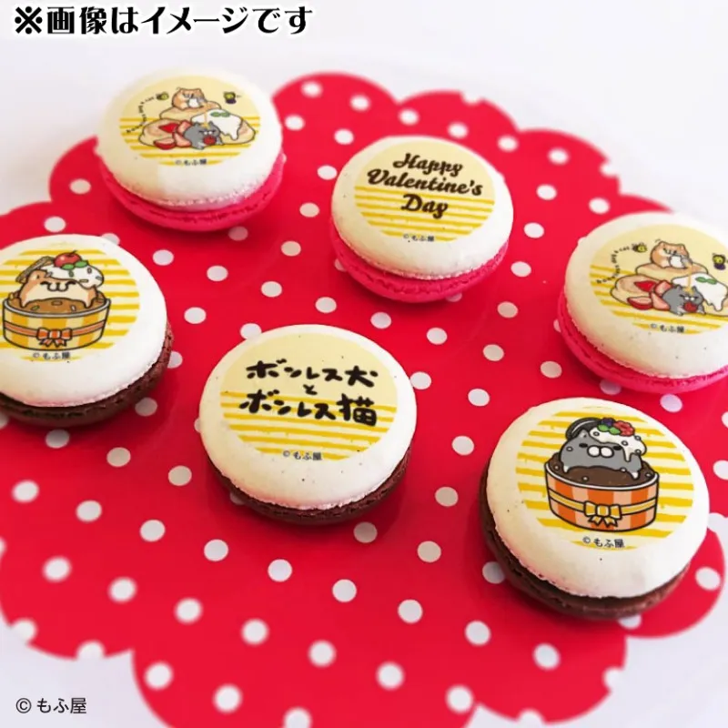 ボンレス犬とボンレス猫】プリケーキにバレンタインケーキ&マカロン