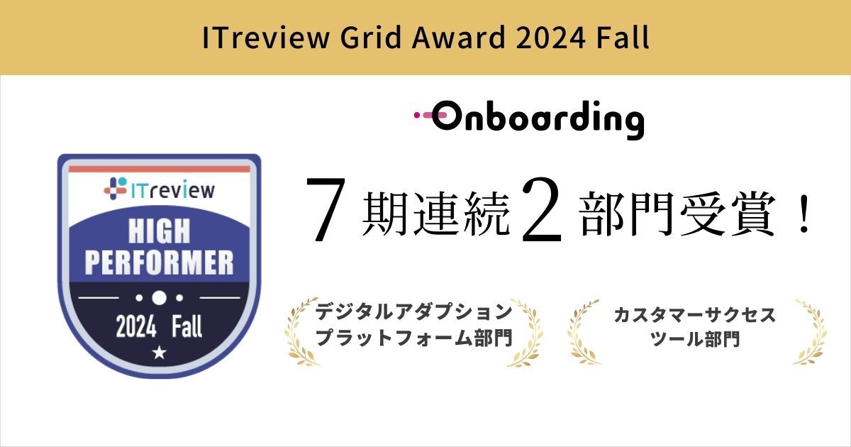 UI/UX改善SaaSのOnboarding、「ITreview Grid Award2024 Fall