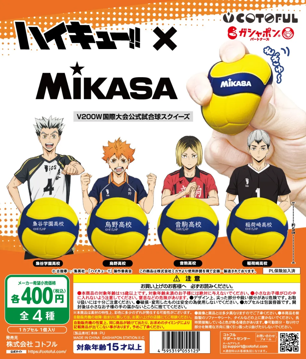ハイキュー烏野高校・音駒高校Mikasa 検定バレーボール 5号球2個セット ハイキュー！！×ミカサ MIKASA 検定バレーボール 5号球 烏野