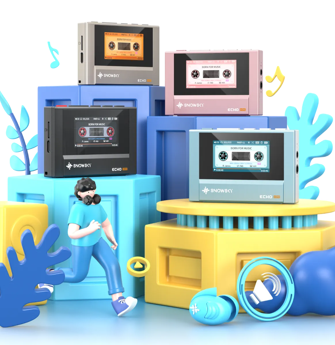 ハイレゾプレーヤー『sky ECHO MINI』＋専用ケース【美品】 Snowsky ECHO MINI