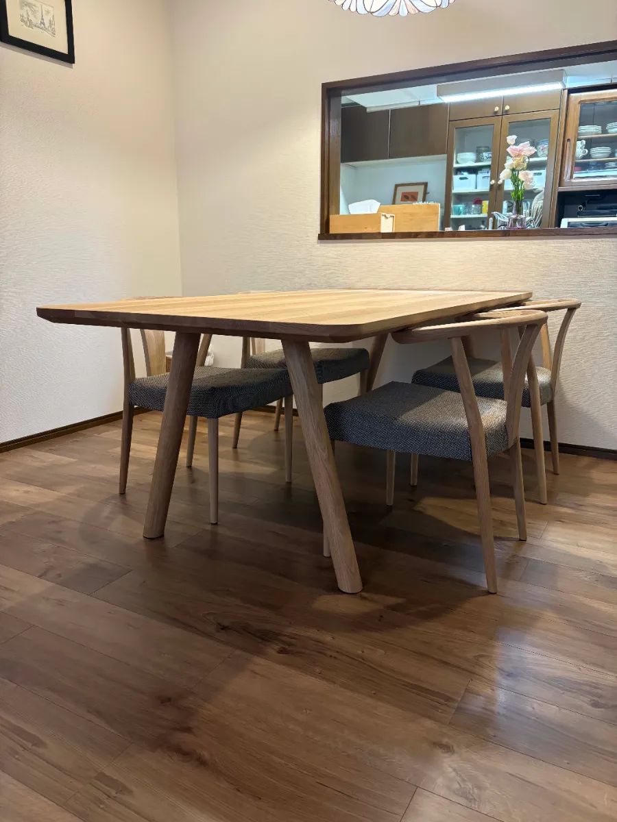 no.246 ホワイトオーク無垢材のダイニングテーブル | きくや家具