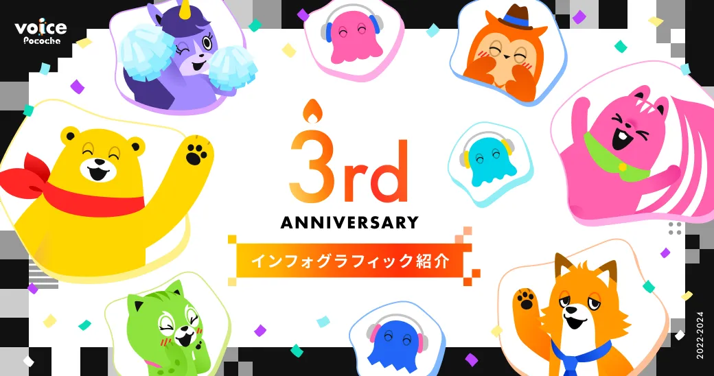 リリース3周年】ボイポコの3年間を振り返るインフォグラフィックを公開！