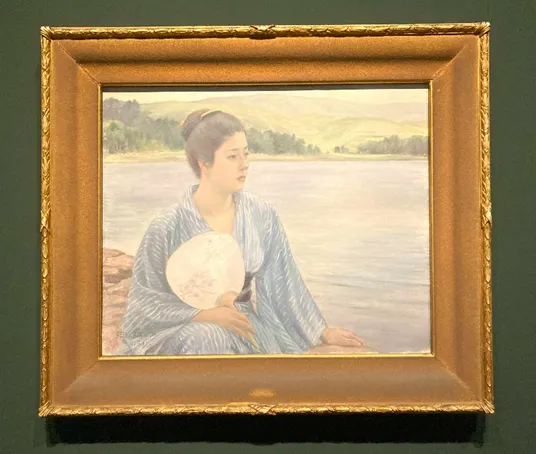 黒田清輝、【野辺】、新品高級額 額装付、年代物・希少画集画、状態良好 黒田清輝、【野辺】、新品高級額 額装付、年代物・希少画集画、状態