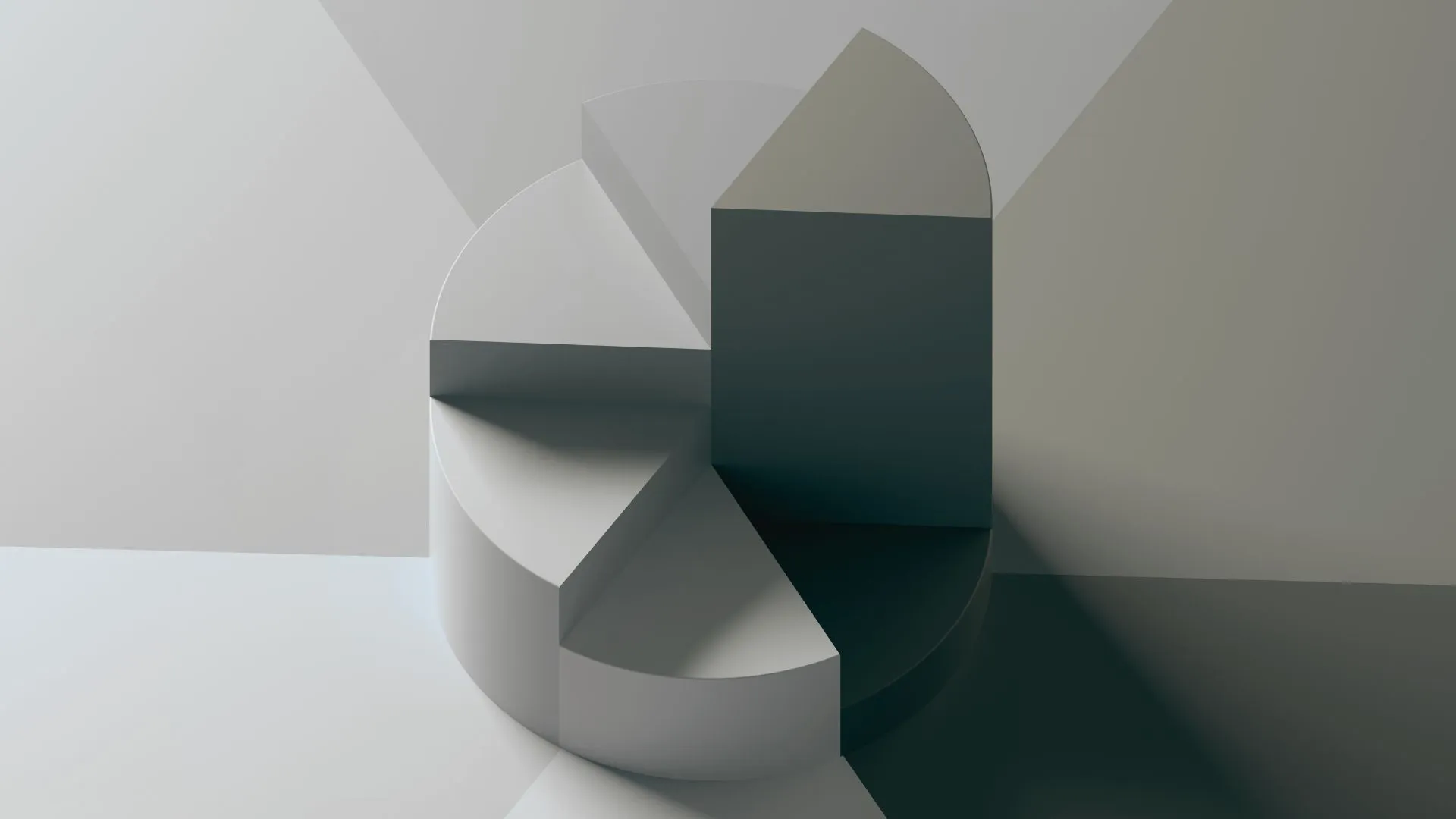 3Dの円グラフ。立体の高さが売上の大きさを指し示している。
