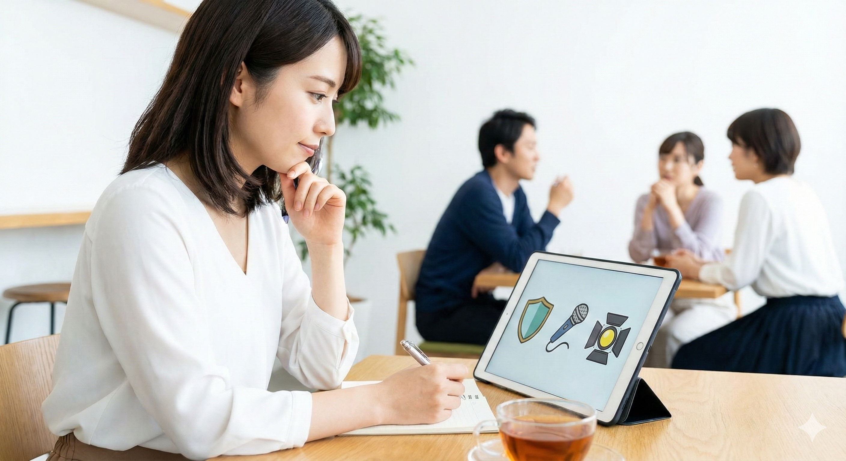 選択肢を考える女性