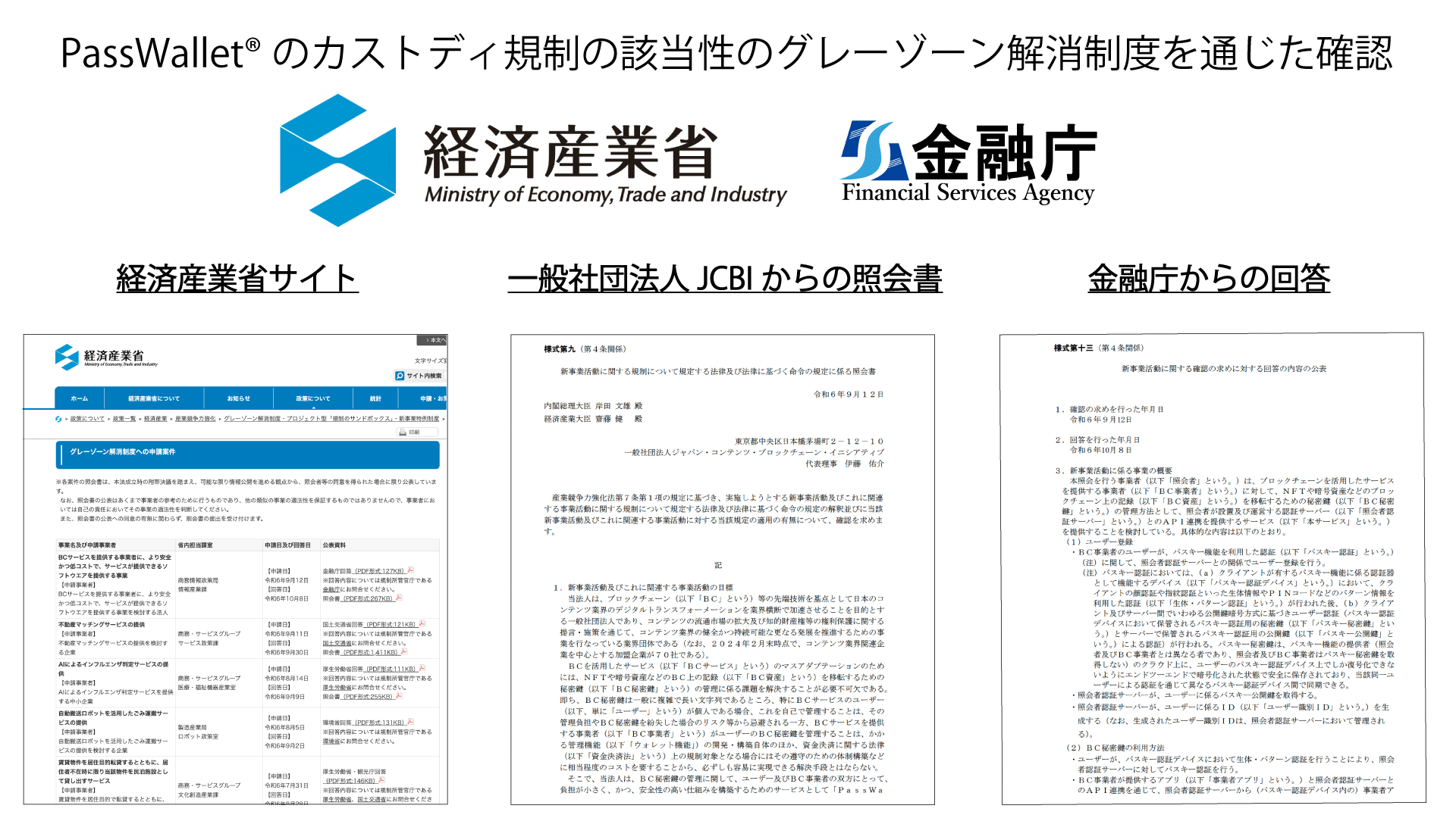 金融庁から初のカストディ規制非適用回答を得たPassWallet®を