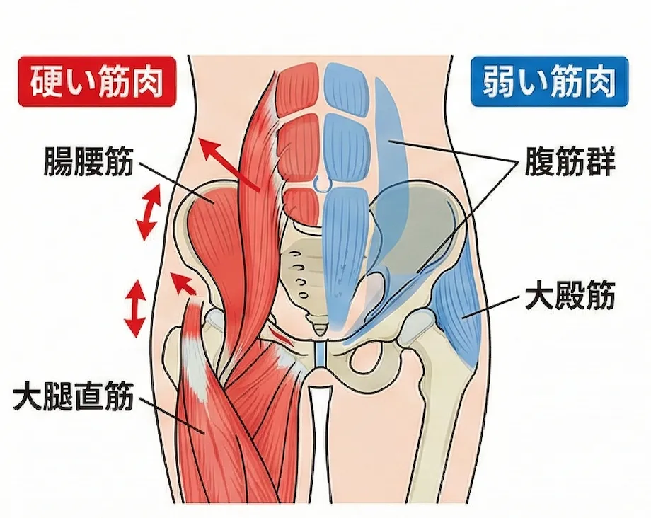 腸腰筋がガチガチ