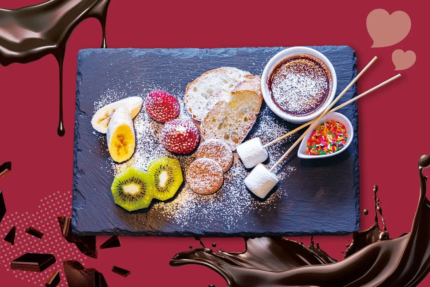 俯瞰チョコフォンデュの写真