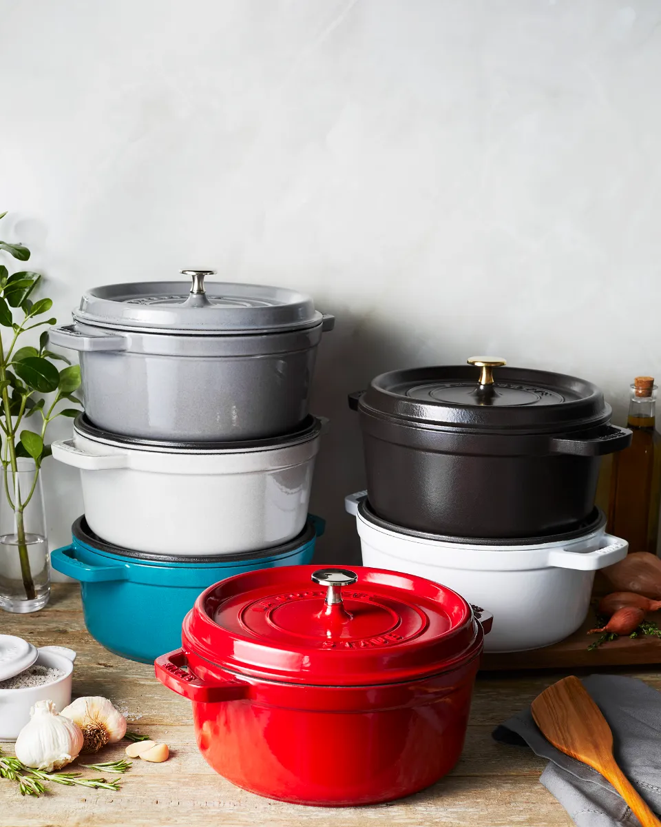 Amazon.com: Staub 4 Qt. Round Cocotte-cherry Red