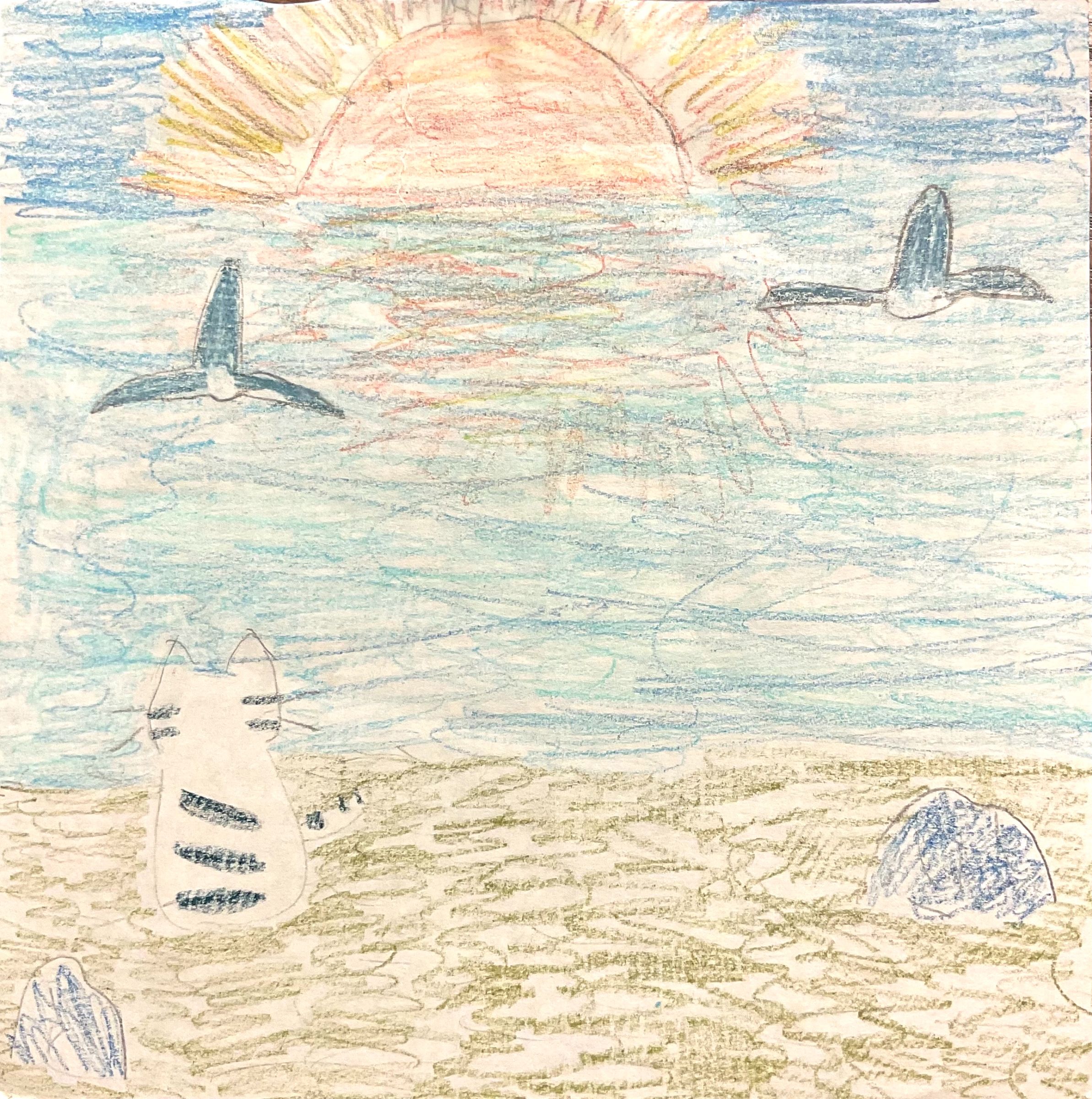 宇宙・海洋生物のアクリル画 絵画☆原画（1点限り）「天ノ川（Milky Way）」（アクリル水彩画
