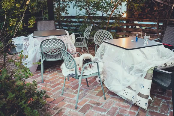 テラスにコタツが登場!!北欧風で緑があるガーデンテラスが人気の『niwa