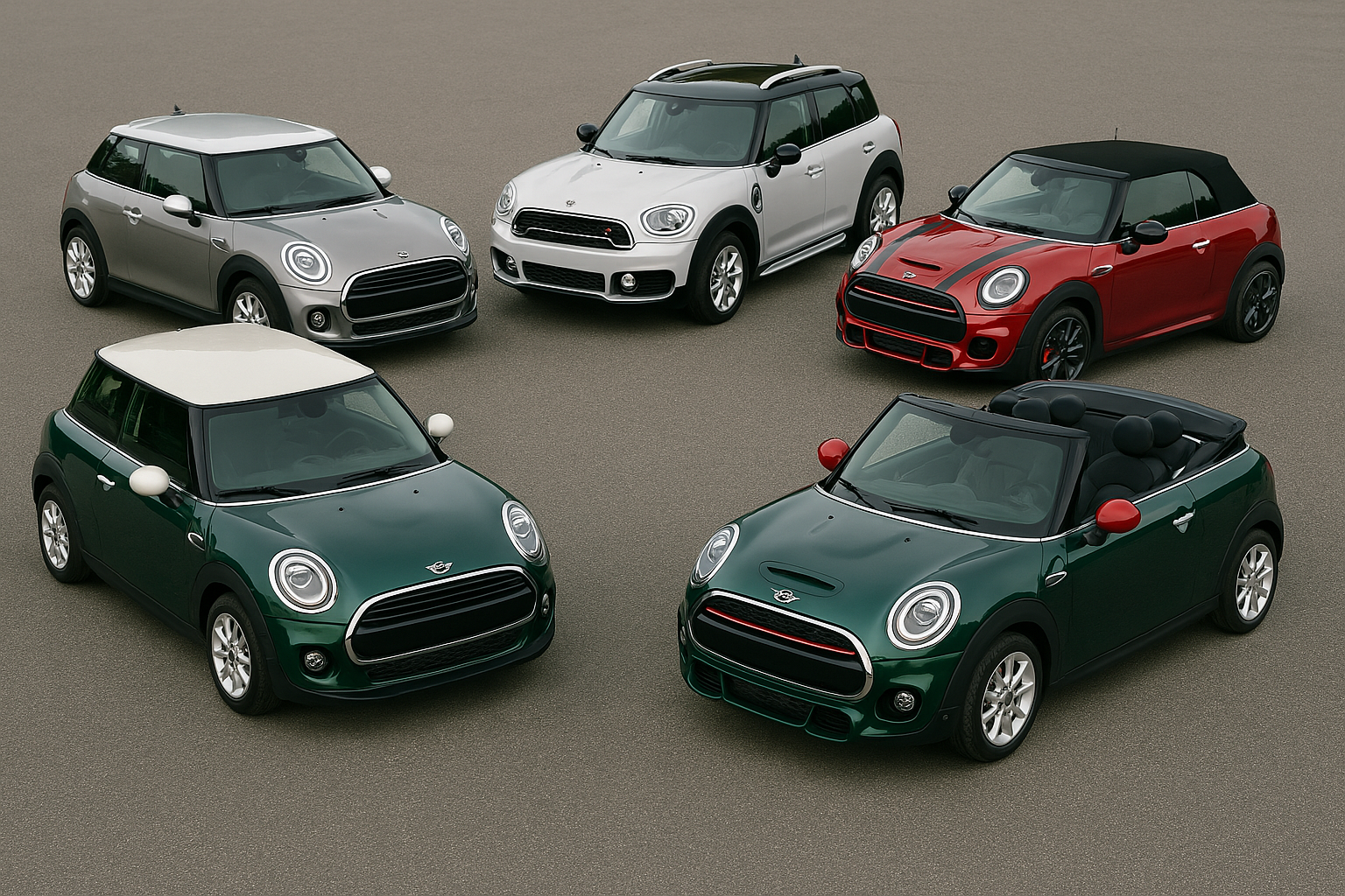 MINIの各モデル(3ドア、5ドア、コンバーチブル、クロスオーバー)