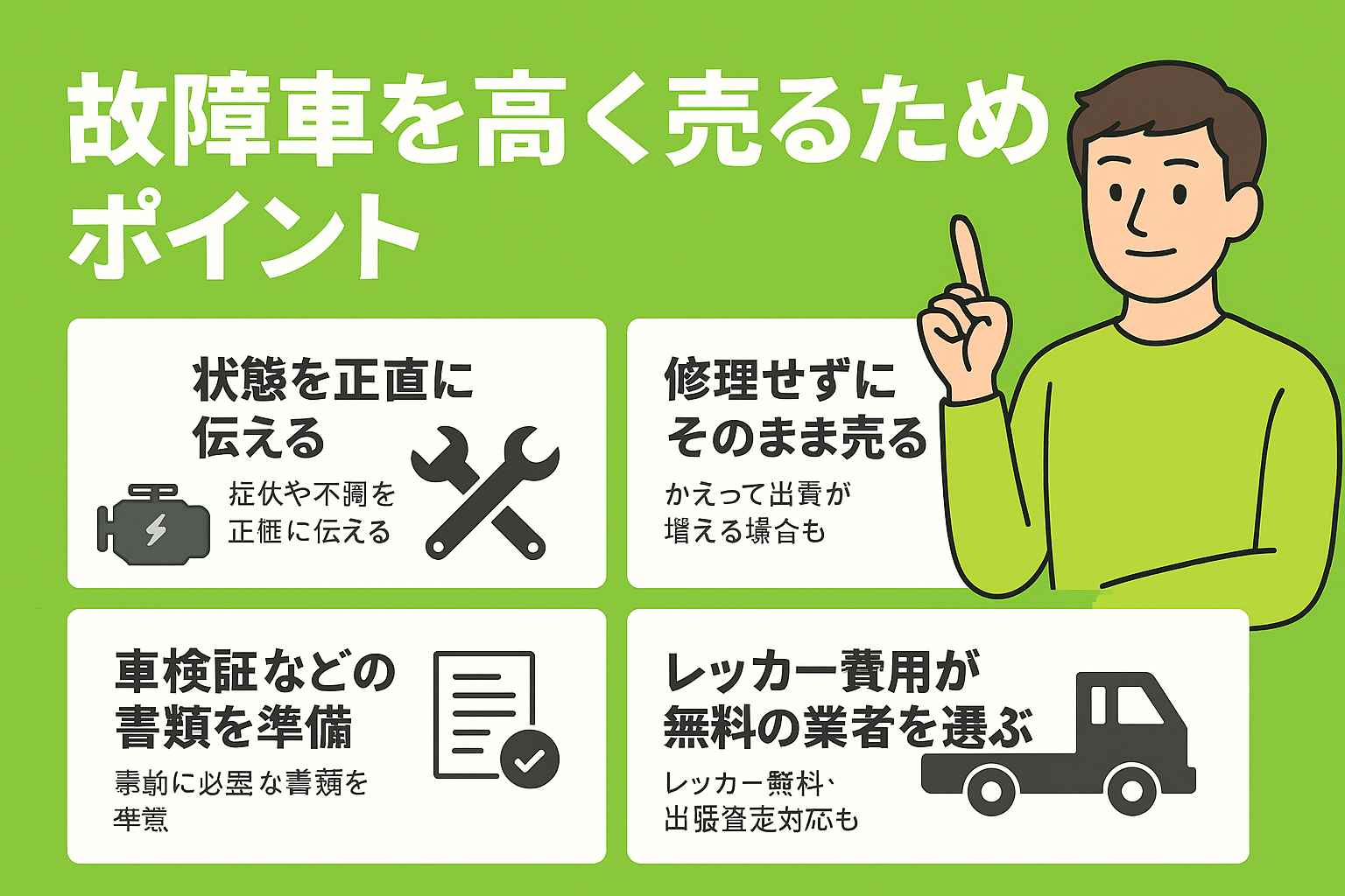 車の査定をしている様子