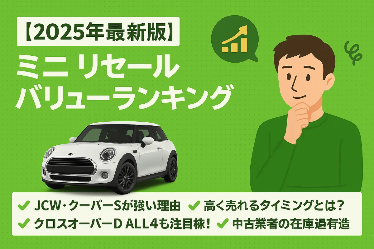 【MINIのリセールが高いモデルは?】中古市場で人気の車種ランキング(2025年版)