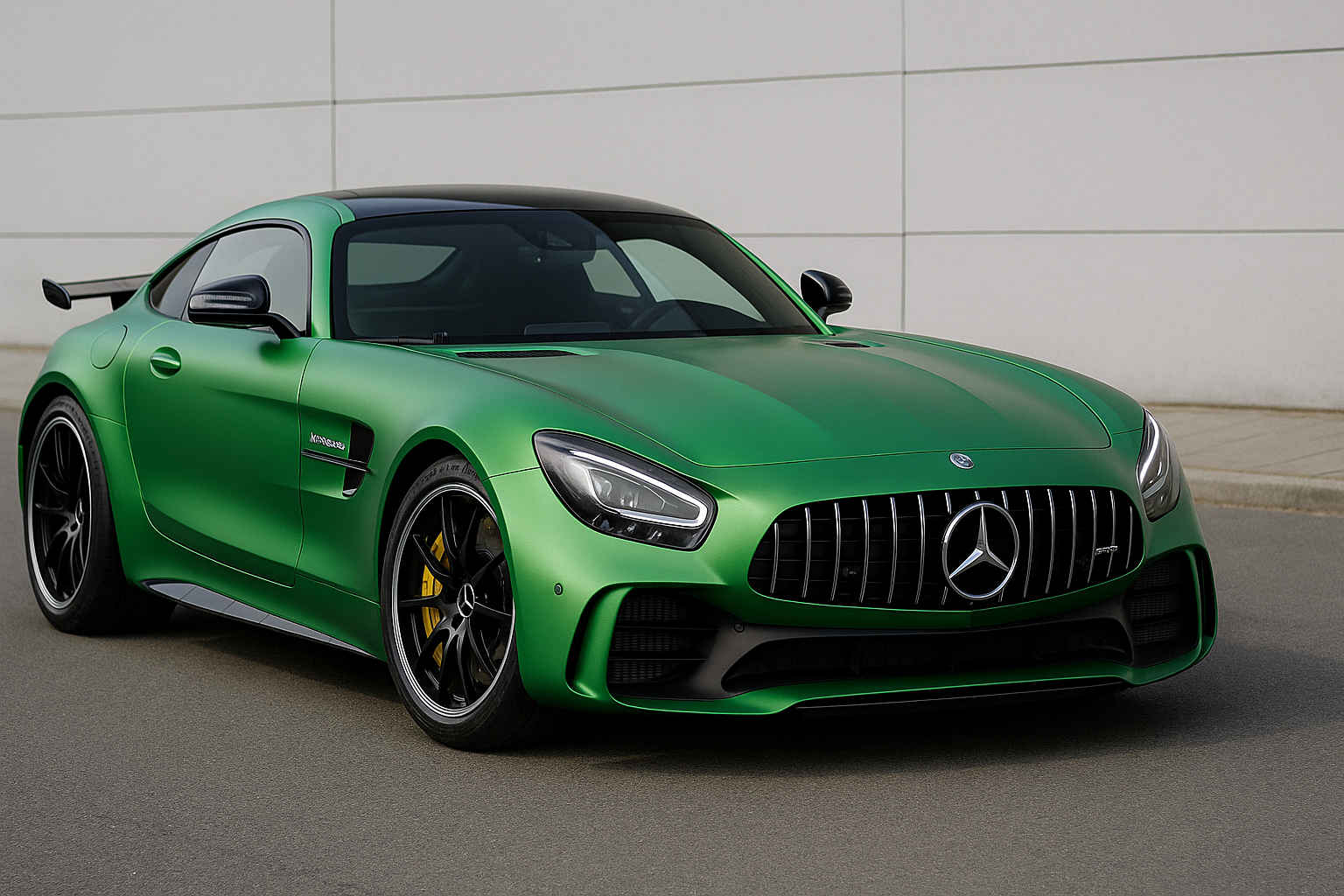 緑色のメルセデス-AMG GT R