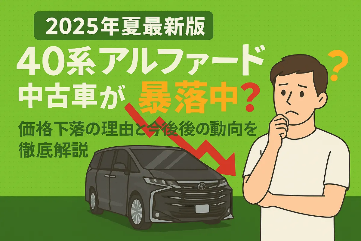 【2025年夏最新版】40系アルファード中古車が暴落中?価格下落の理由と今後の動向を徹底解説