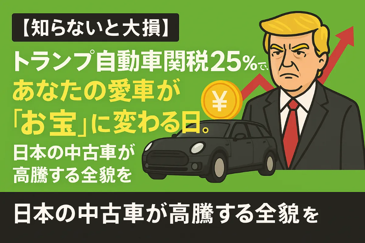 【知らないと大損】トランプ自動車関税25%で、あなたの愛車が「お宝」に変わる日。日本の中古車が高騰する全貌を徹底解説