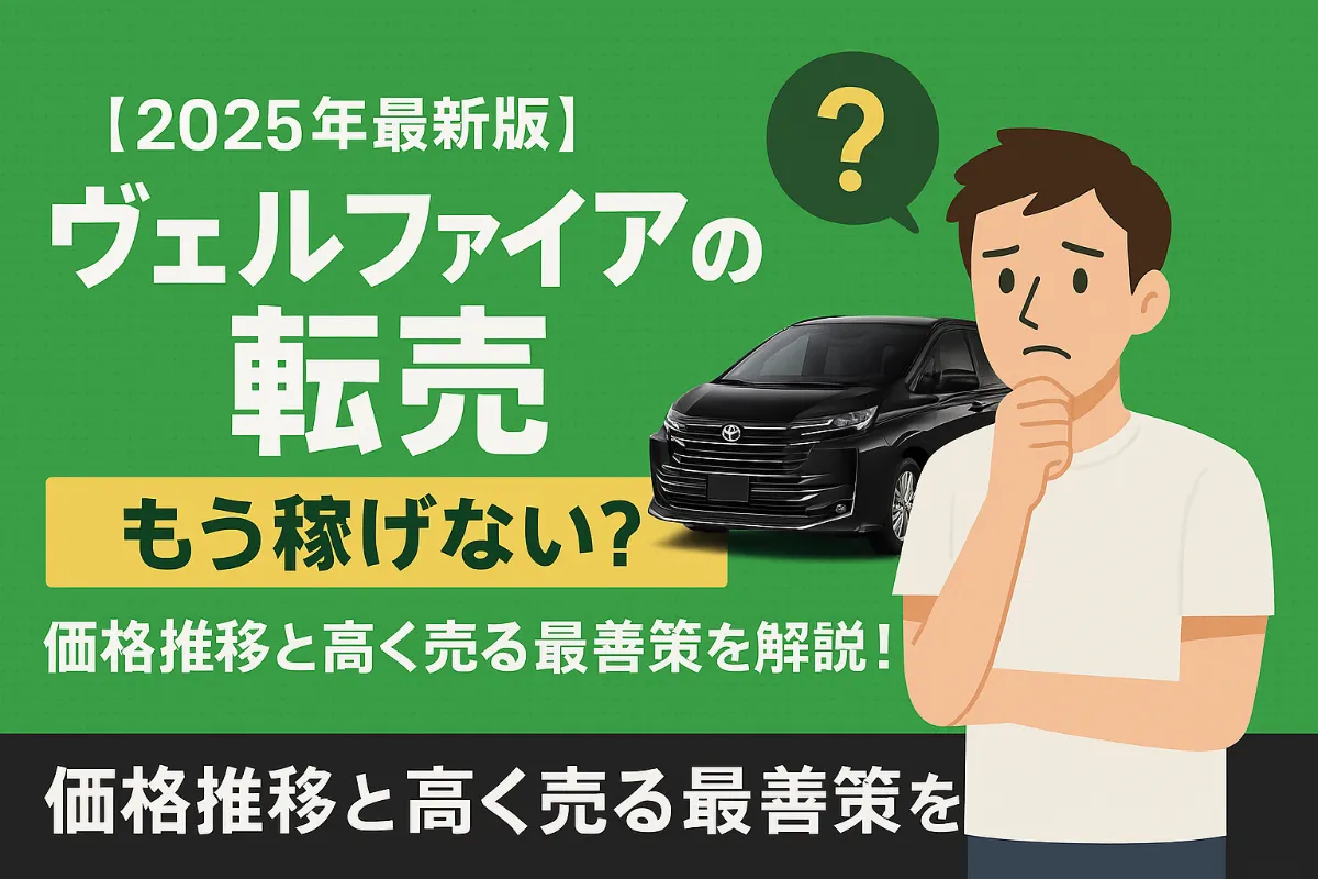 【2025年最新版】ヴェルファイアの転売はもう稼げない?価格推移と高く売る最善策を解説!