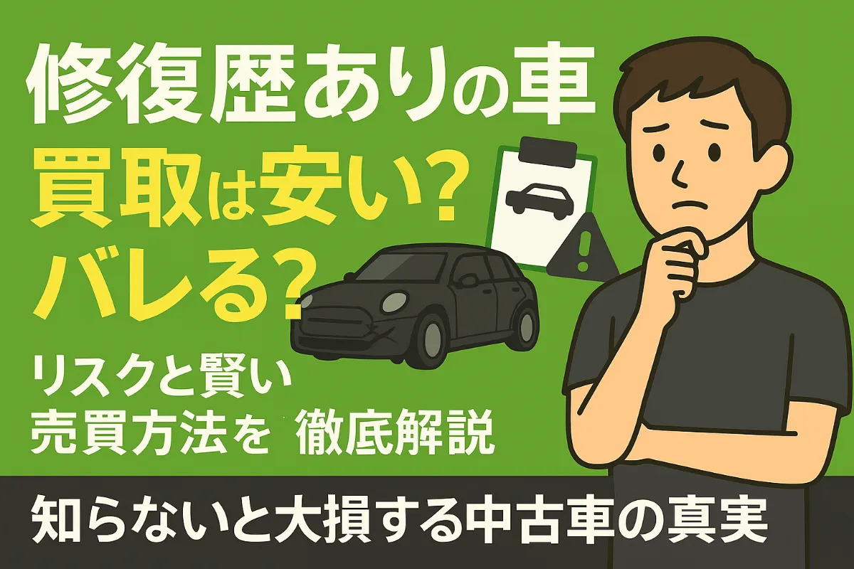 【修復歴ありの車】買取は安い?バレる?リスクと賢い売買方法を徹底解説|知らないと大損する中古車の真実