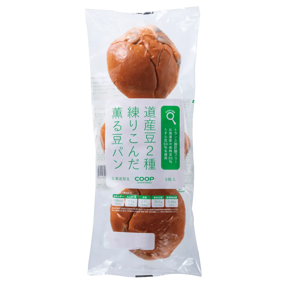 道産豆2種練りこんだ薫る豆パン コープさっぽろのなるほど商品 道産豆2種練りこんだ薫る豆パン コープさっぽろのなるほど商品
