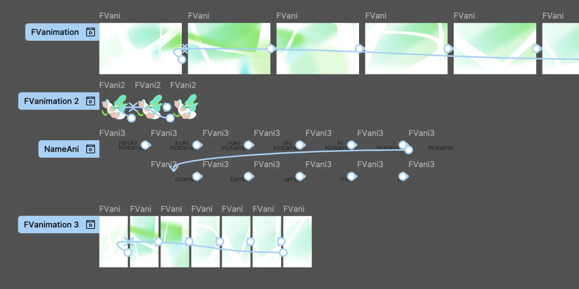 Figmaのsmart animateで制作している様子