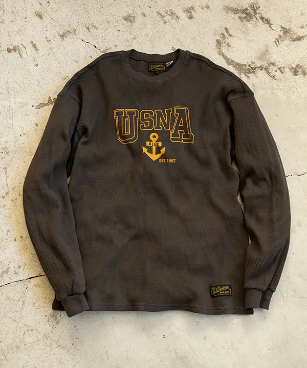 SOUTHERN MFG CO. BLUEBLUE /USNA ANCHOR ワッフルサーマル Tシャツ