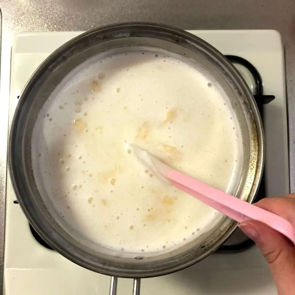 炊飯器プリンの調理工程