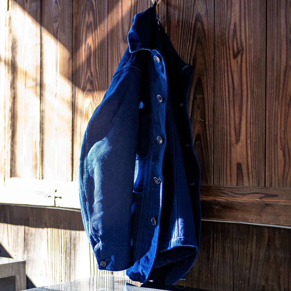 Hon-ai Sashiko” Chore Coat - BLUE BLUE JAPAN