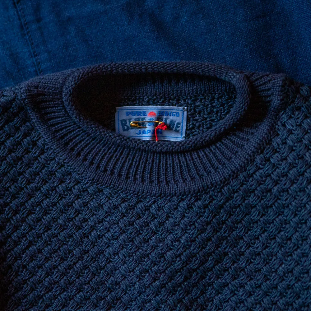 Kamiito Sukashiami” Crew Neck Unisex - BLUE BLUE JAPAN