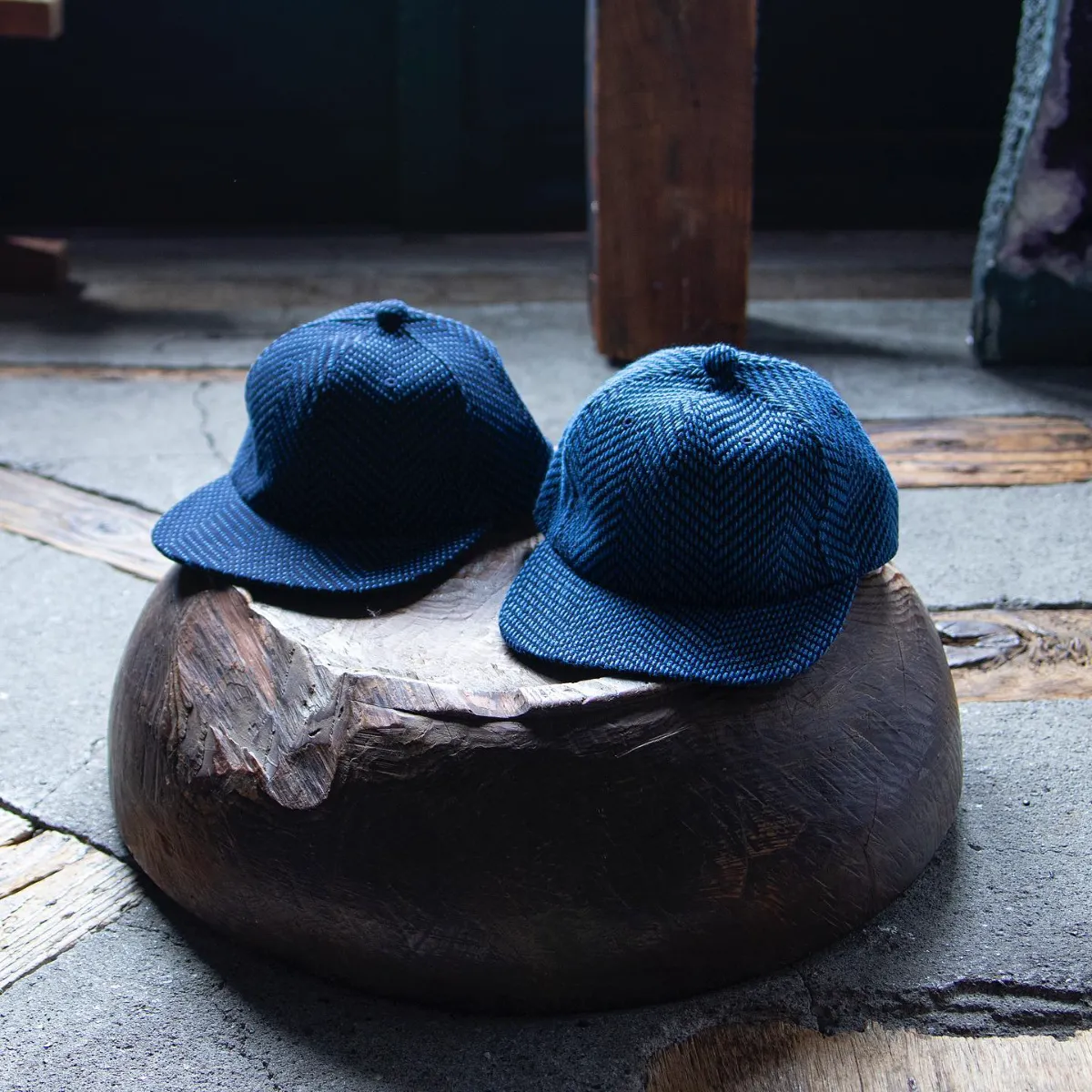 D AND H Indigo SASHIKO cap 10 sizes