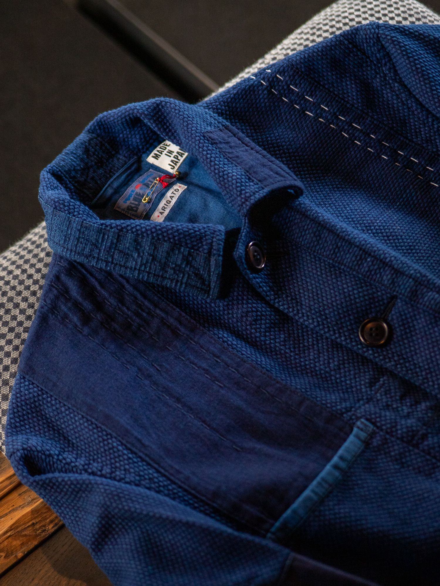 BLUE BLUE 本藍さしこ　カバーオール カセ染めした本藍の糸を使用した刺し子のカバーオール | BLUE BLUE