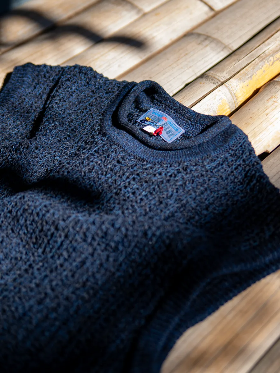 Indigo ”Kamiito” Side Button Vest Unisex - BLUE BLUE JAPAN