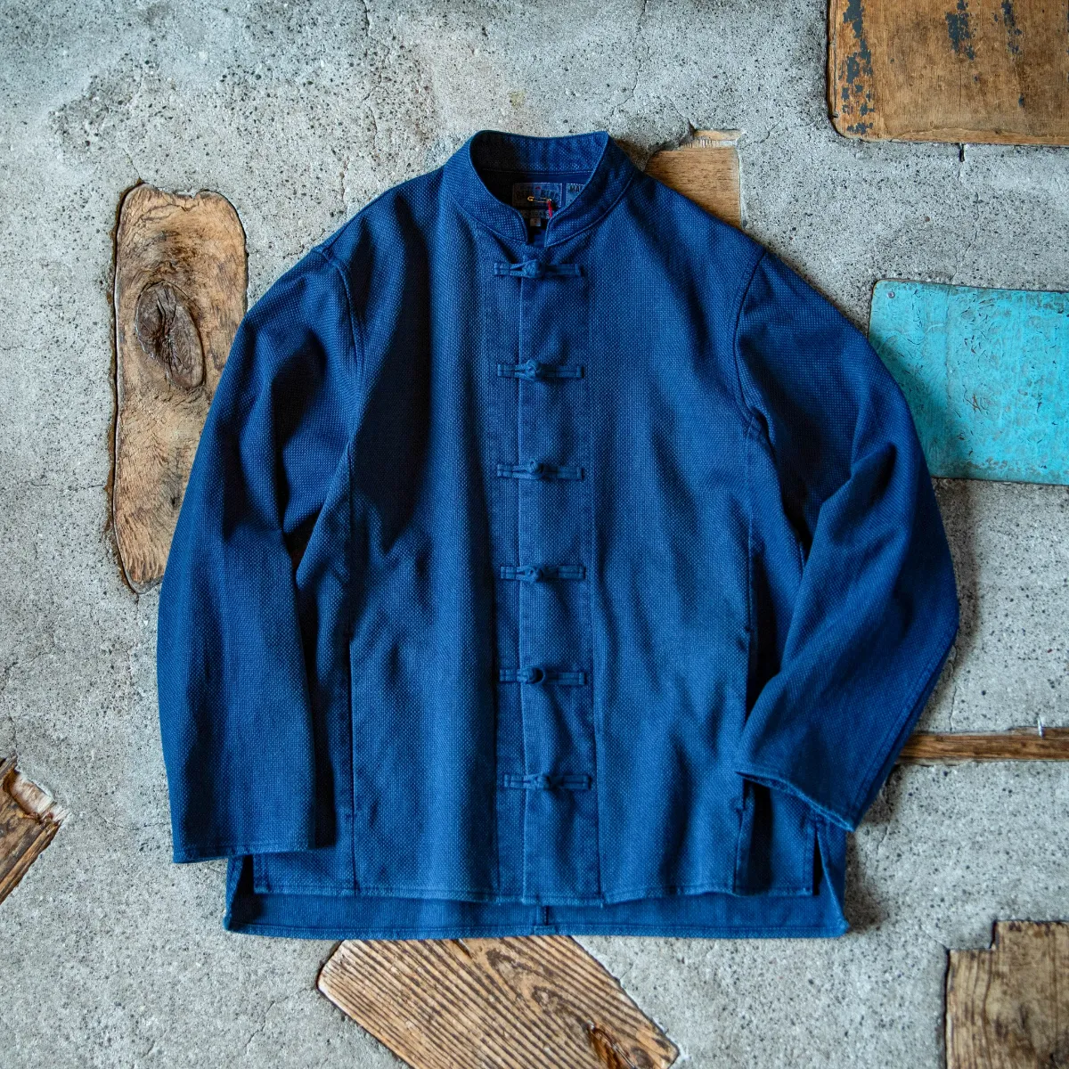 ジャケット・アウター Indigo Vintage Loose China Shirts Jacket Indigo Vintage Loose China Shirts Jacket