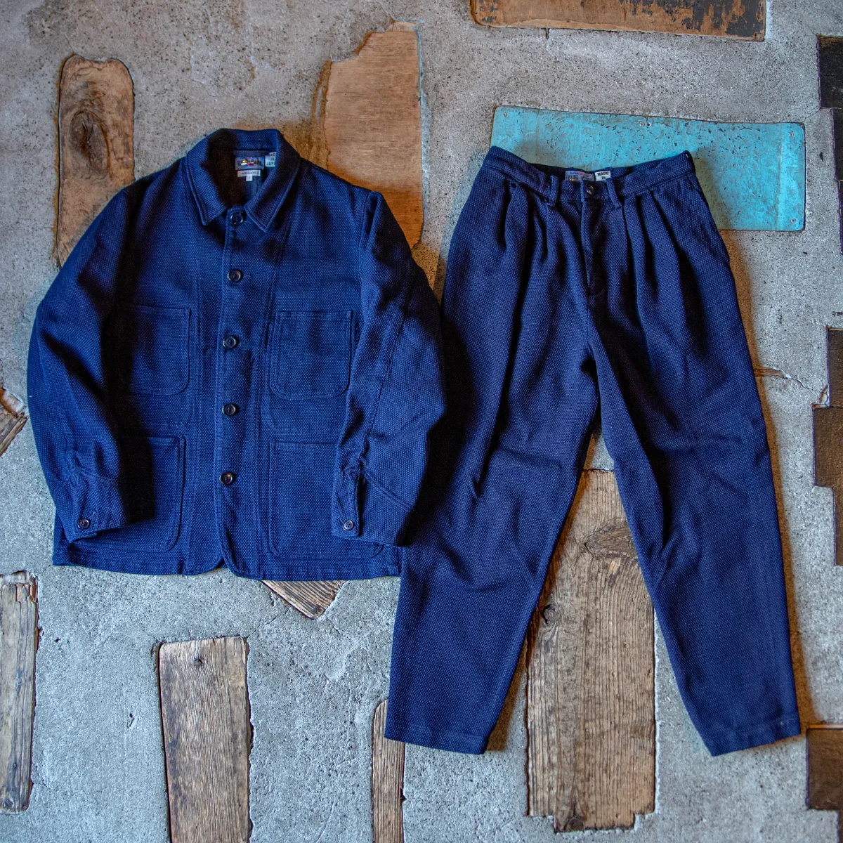 Honnai Light Sashiko” Chore Coat - BLUE BLUE JAPAN Honnai Light Sashiko” Chore Coat - BLUE BLUE JAPAN