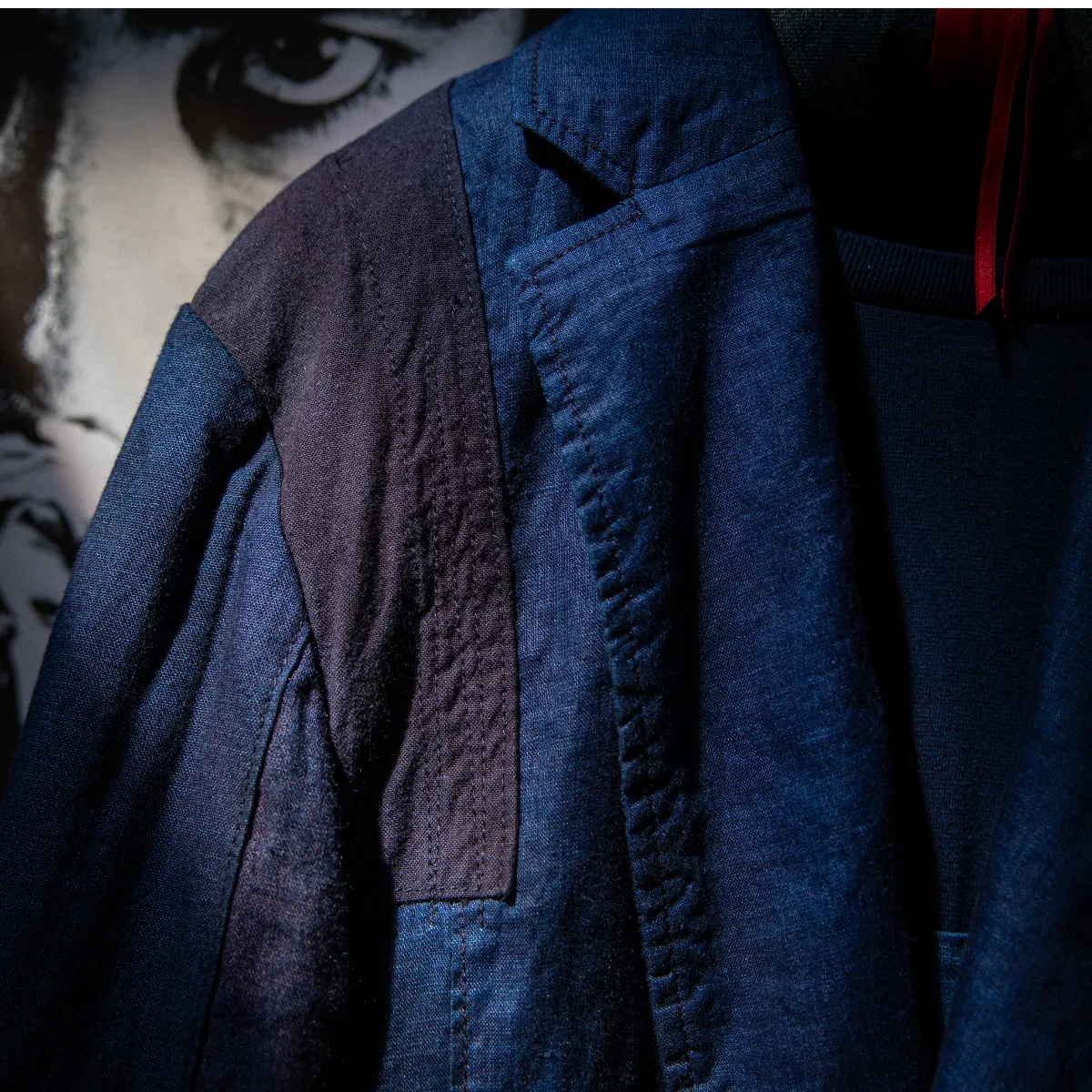 Indigo Linen Patchwork Jacket - BLUE BLUE JAPAN
